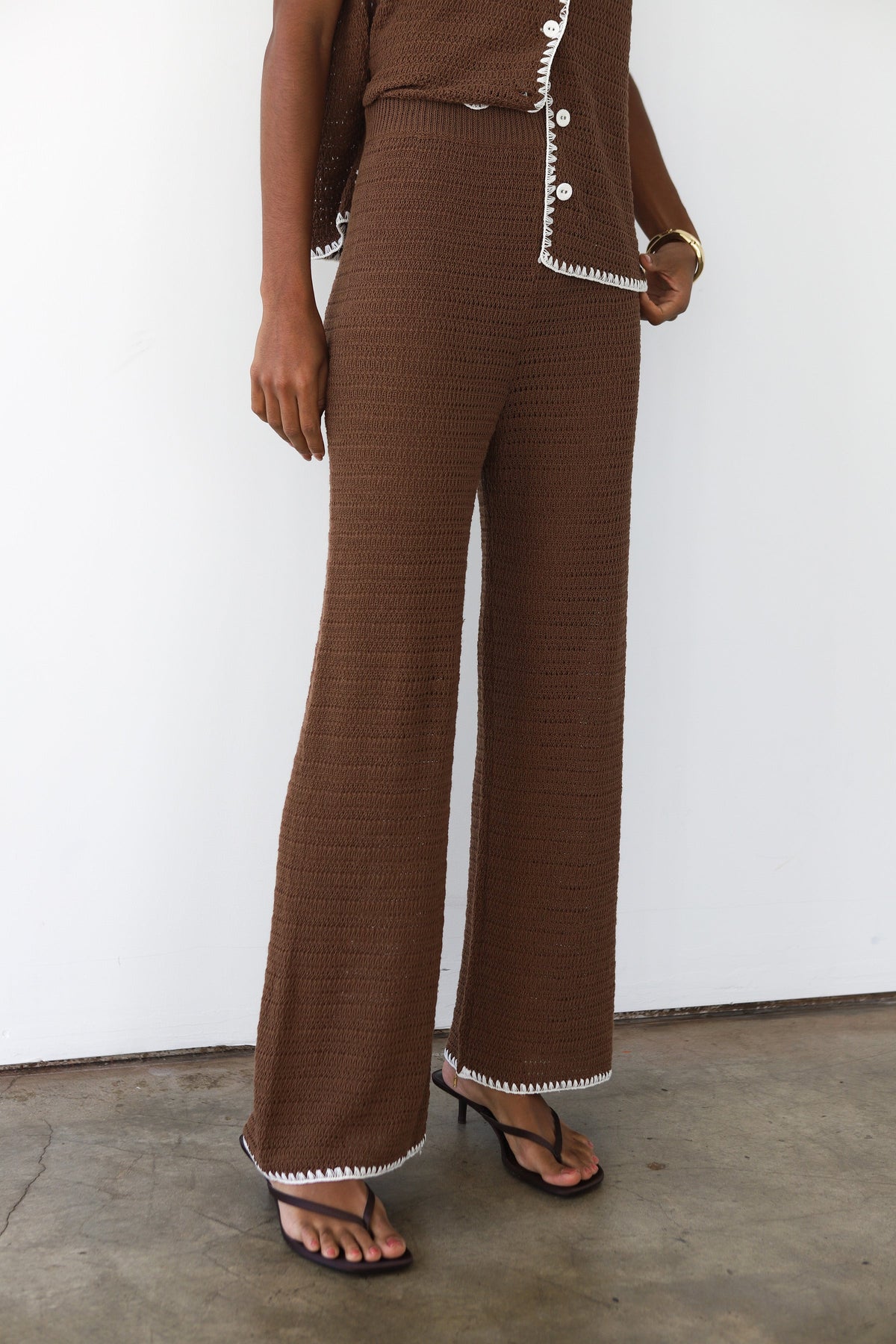 Callahan Knitwear - Clara Stitch Pant - Chocolate -