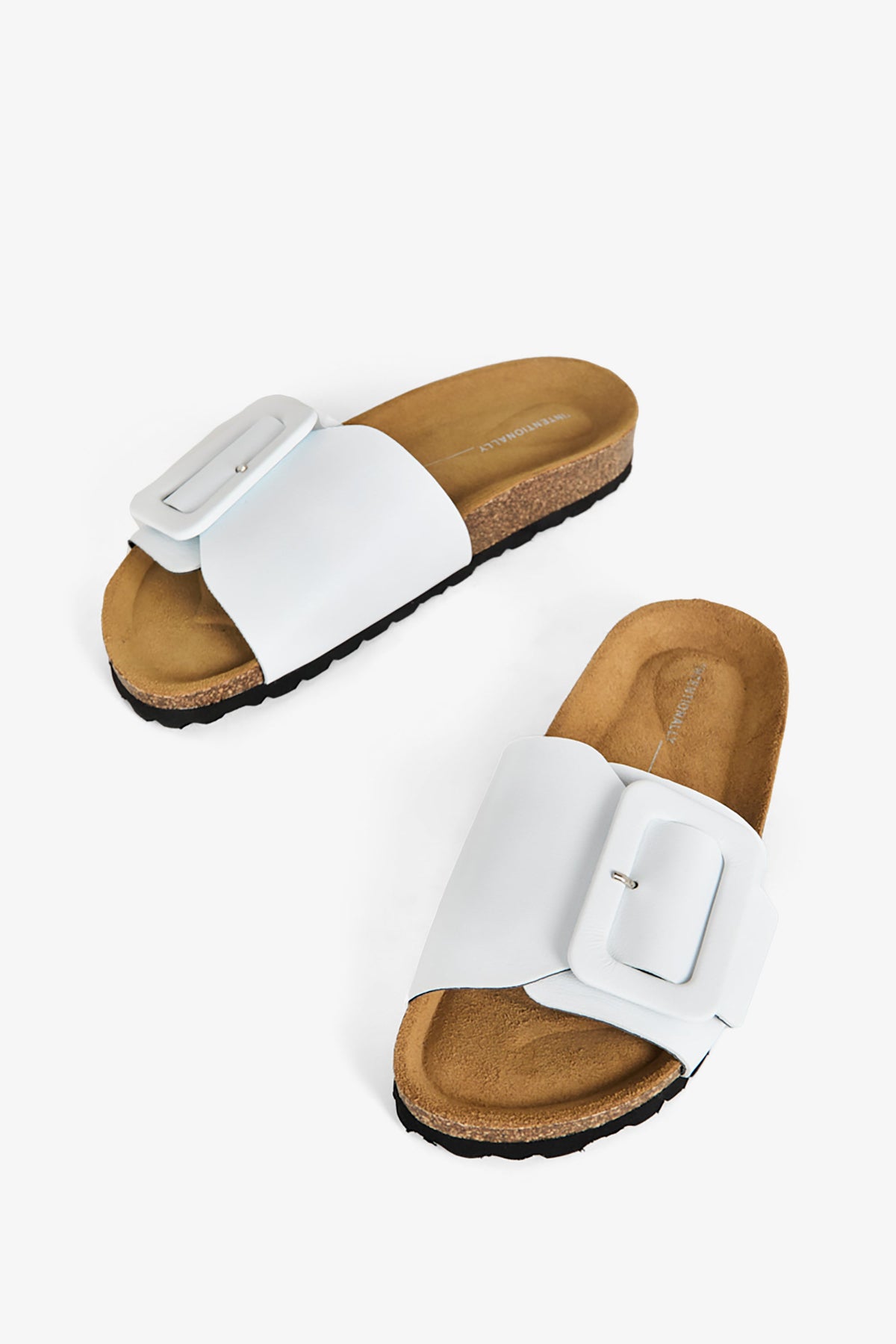 Intentionally Blank - Clarice Sandal - WHITE LEATHER