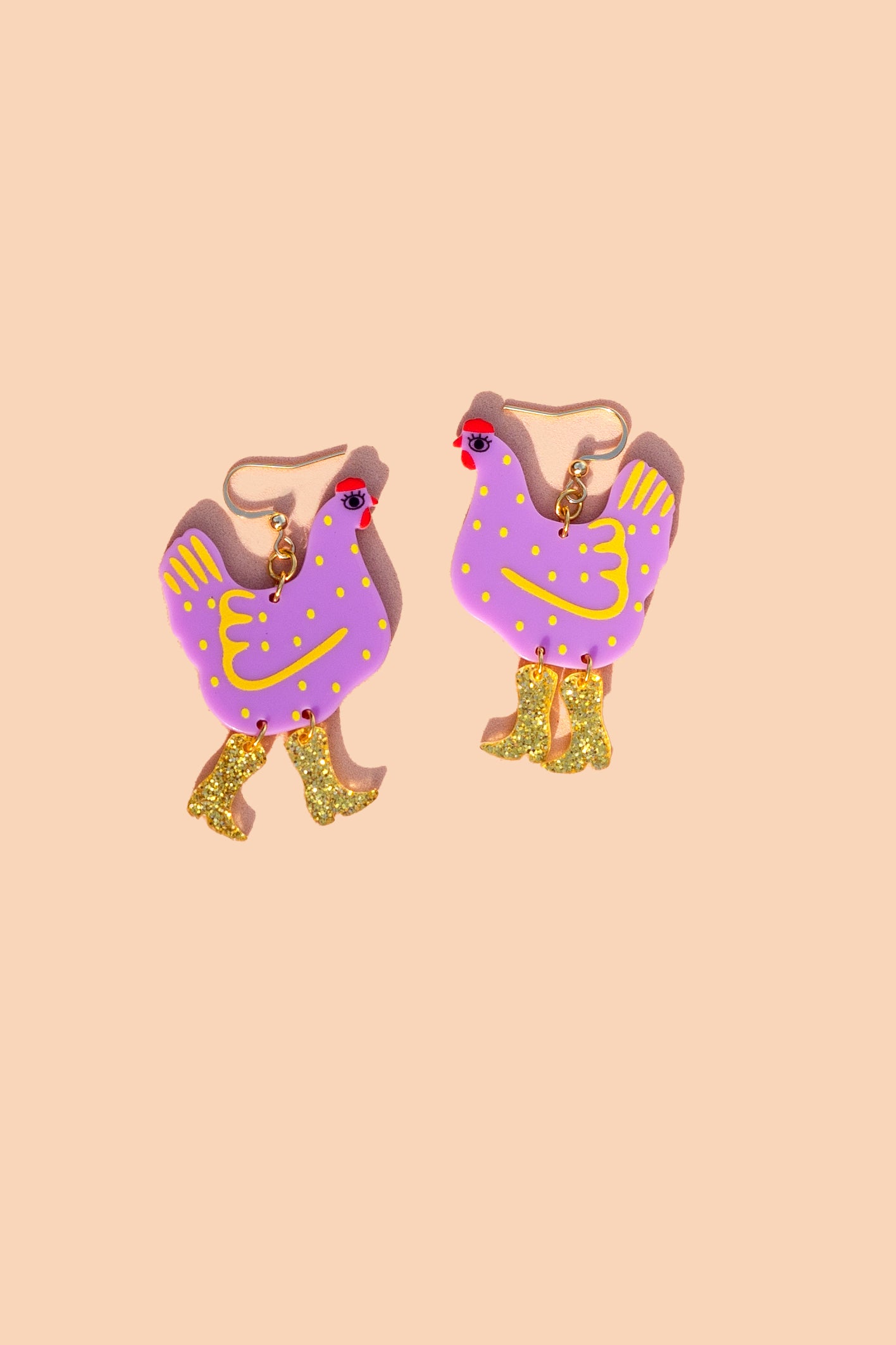 Peter + June - Clucking A-boot Earrings - Lilac -