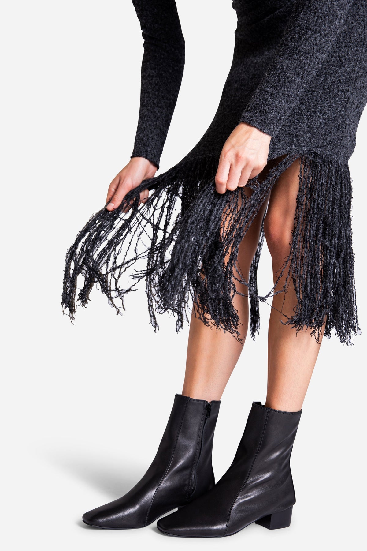 Intentionally Blank - Combo Stretch Leather Ankle Boot - BLACK LEATHER