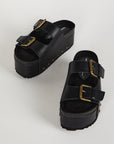 Intentionally Blank - Cooper-2 Leather Platform Sandal - BLACK LEATHER