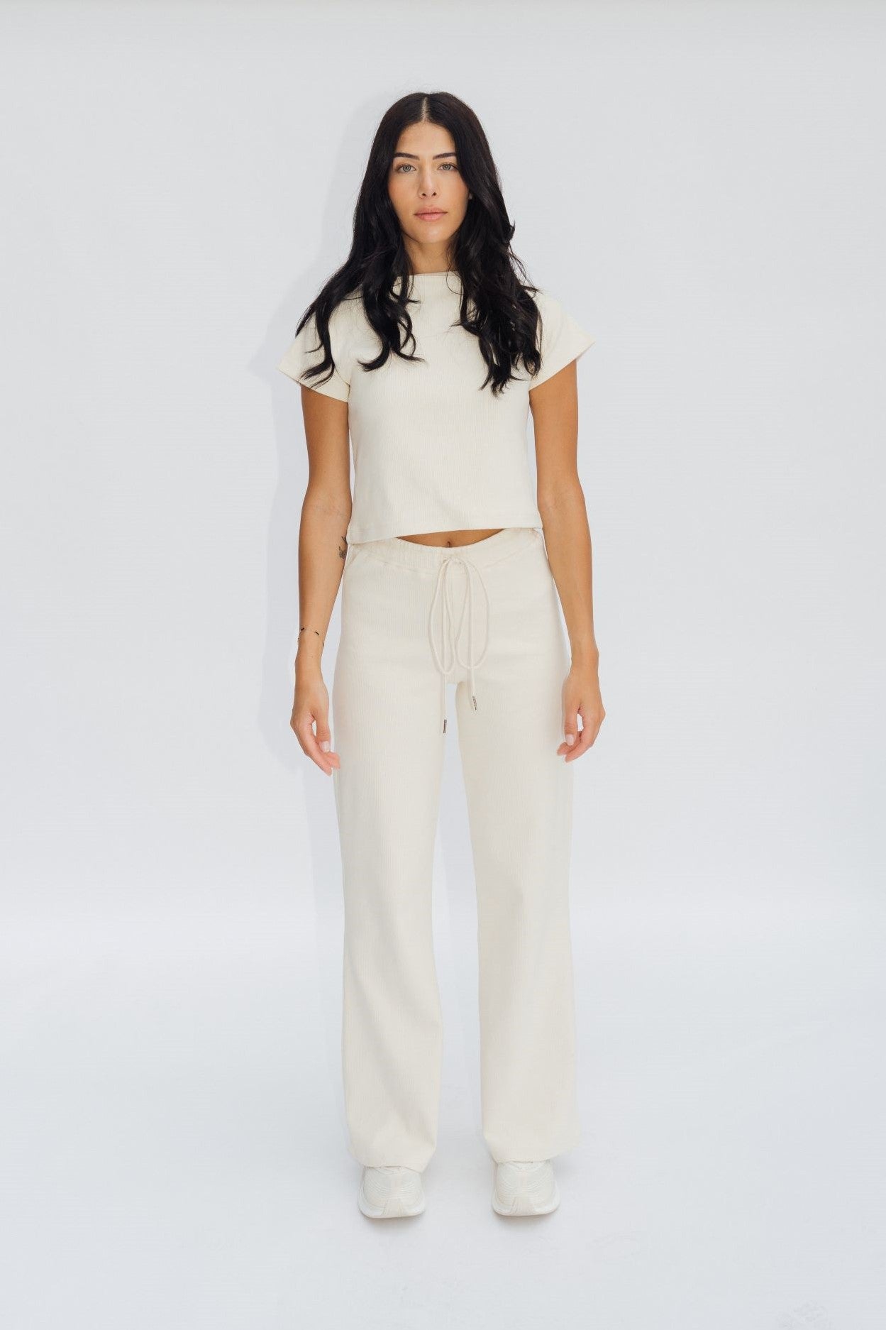 Wildflo Studio - Wide Leg Lounge Pants Cream -