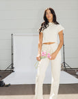 Wildflo Studio - Wide Leg Lounge Pants Cream -