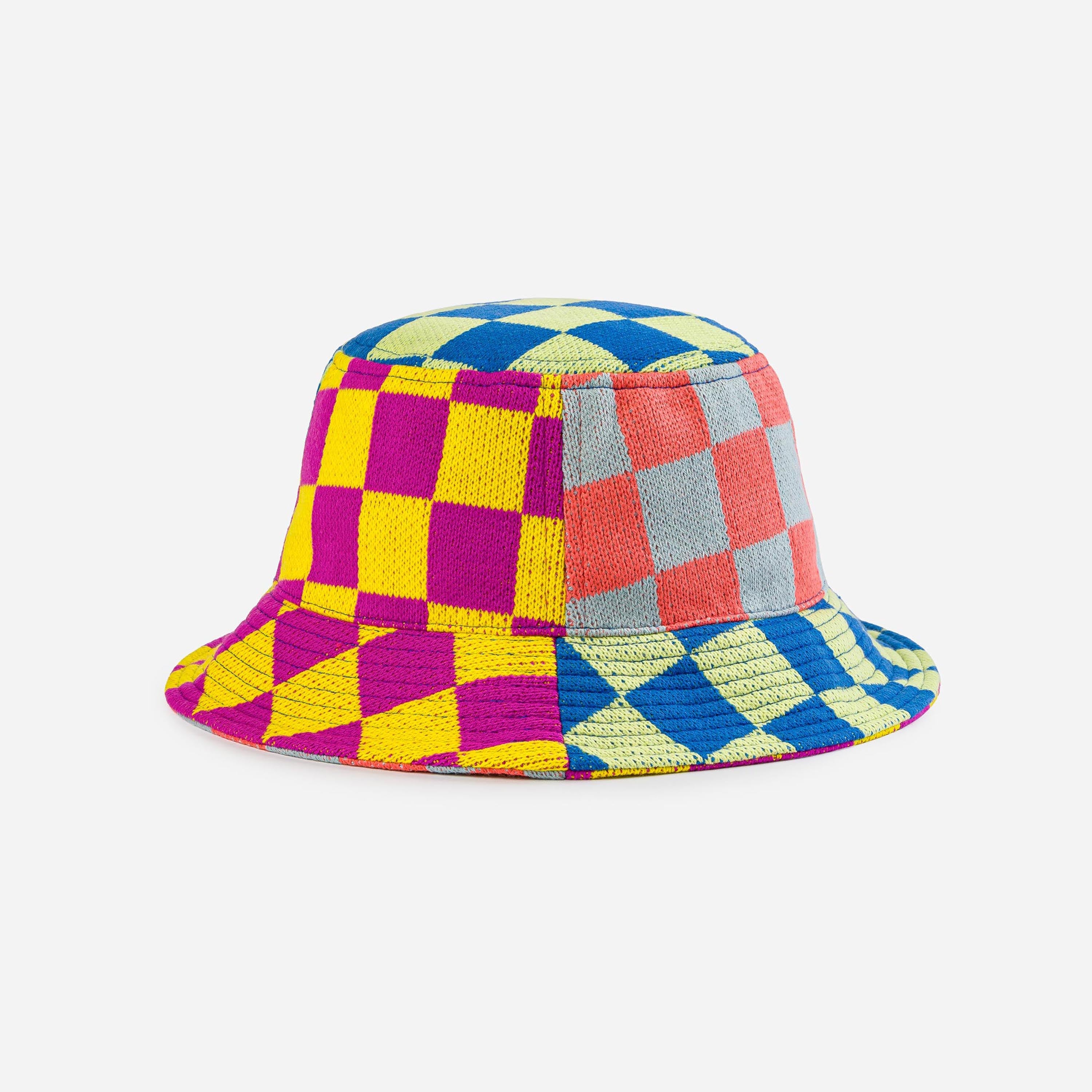 Checkerboard Patchwork Bucket Hat