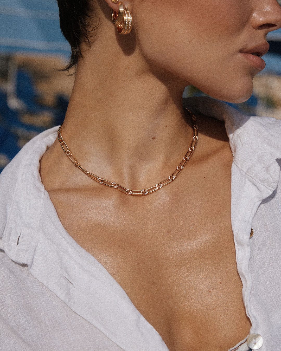 Luv Aj - The Two-Tone Pave Link Necklace -