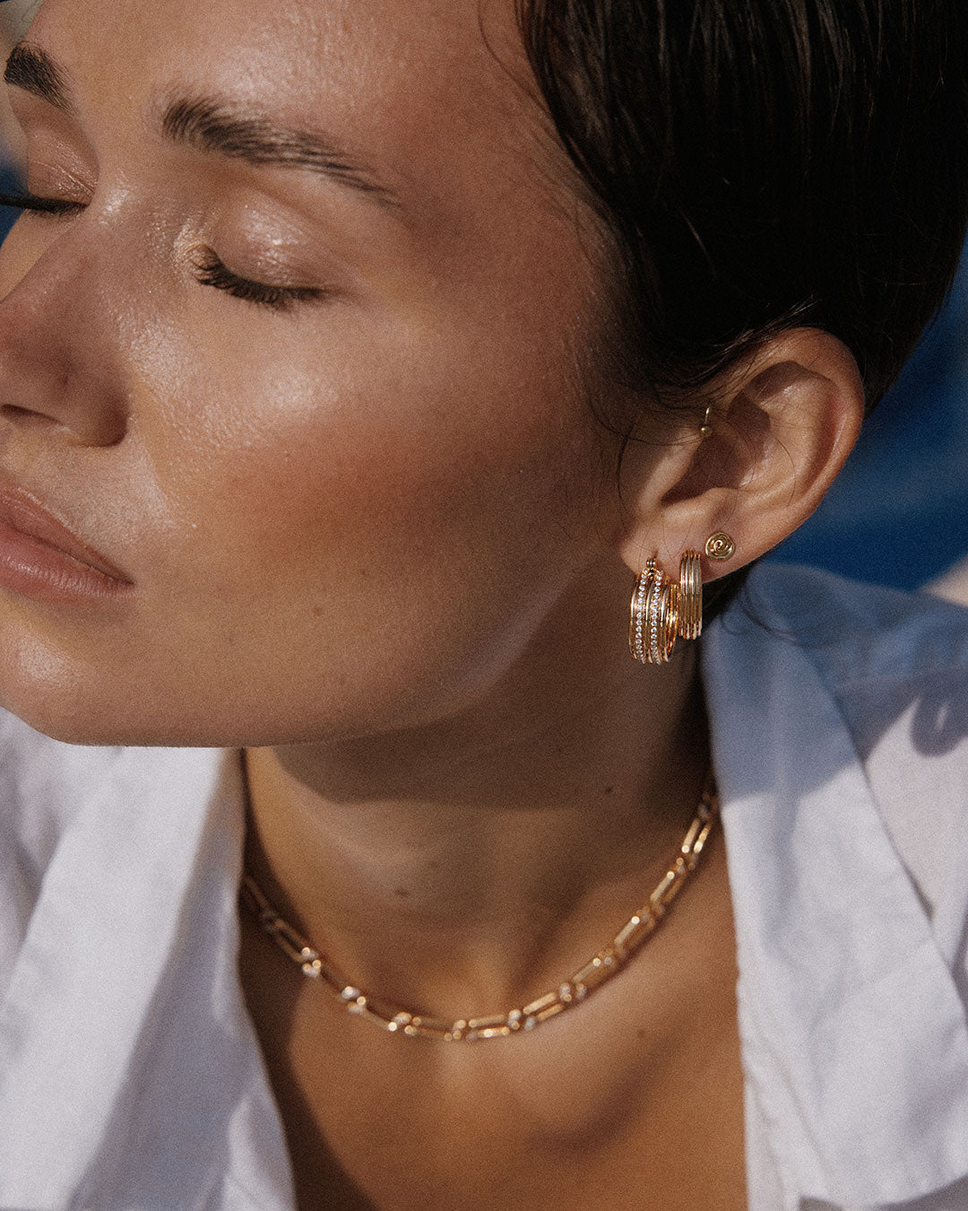 Luv Aj - The Ridged Positano Hoops -