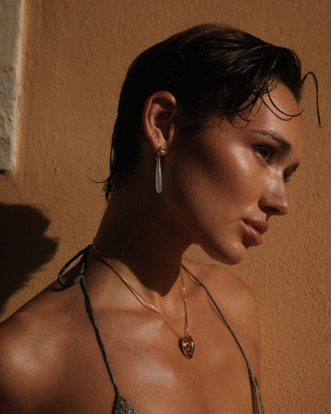 Luv Aj - The Coquille Stone Drop Studs -