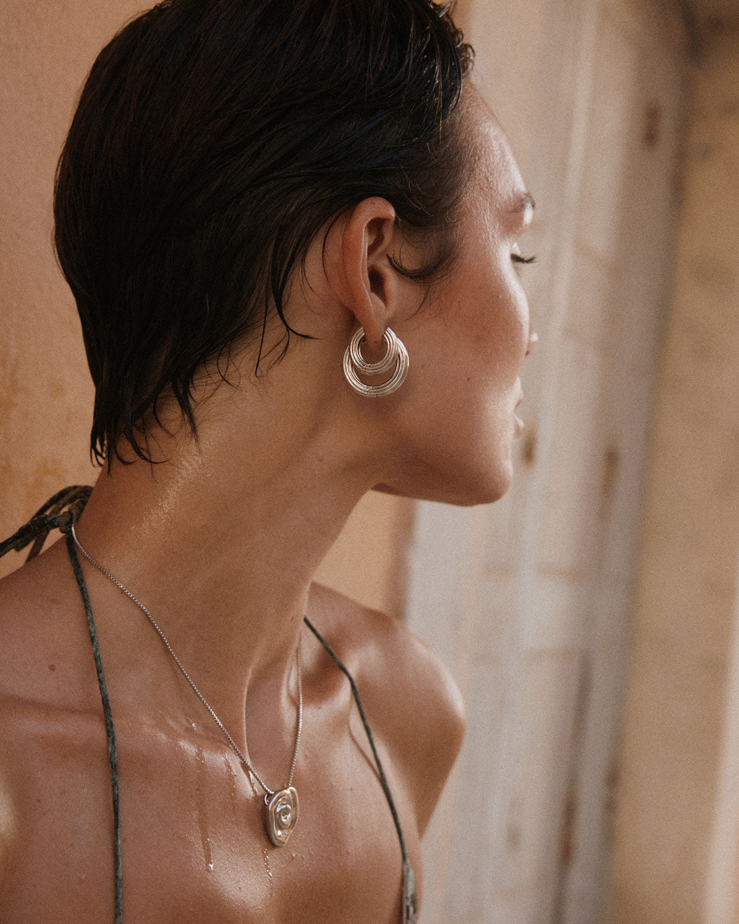 Luv Aj - The Mini Ridged Amalfi Hinge Hoops -