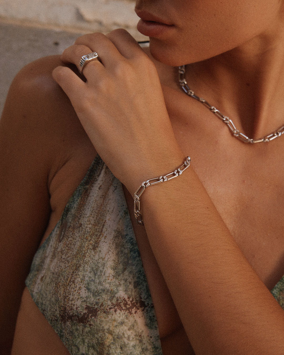 Luv Aj - The Two-Tone Pave Link Bracelet -