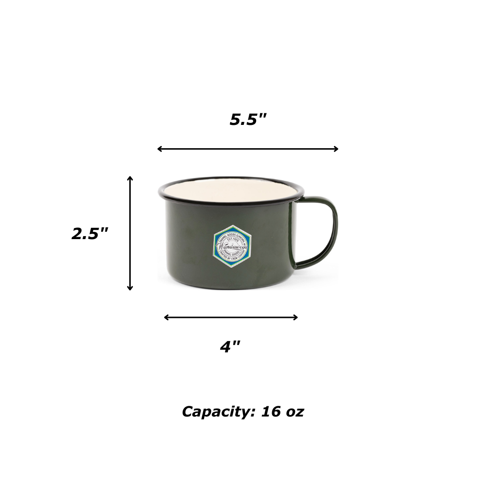 Crow Canyon Home - Camp Wandawega x CCH Soup Mug - Forest Green &amp; Cream -