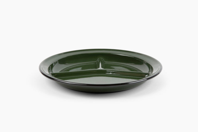 Crow Canyon Home - Camp Wandawega x CCH Divided Camp Plate - Forest Green, Set of 2 -