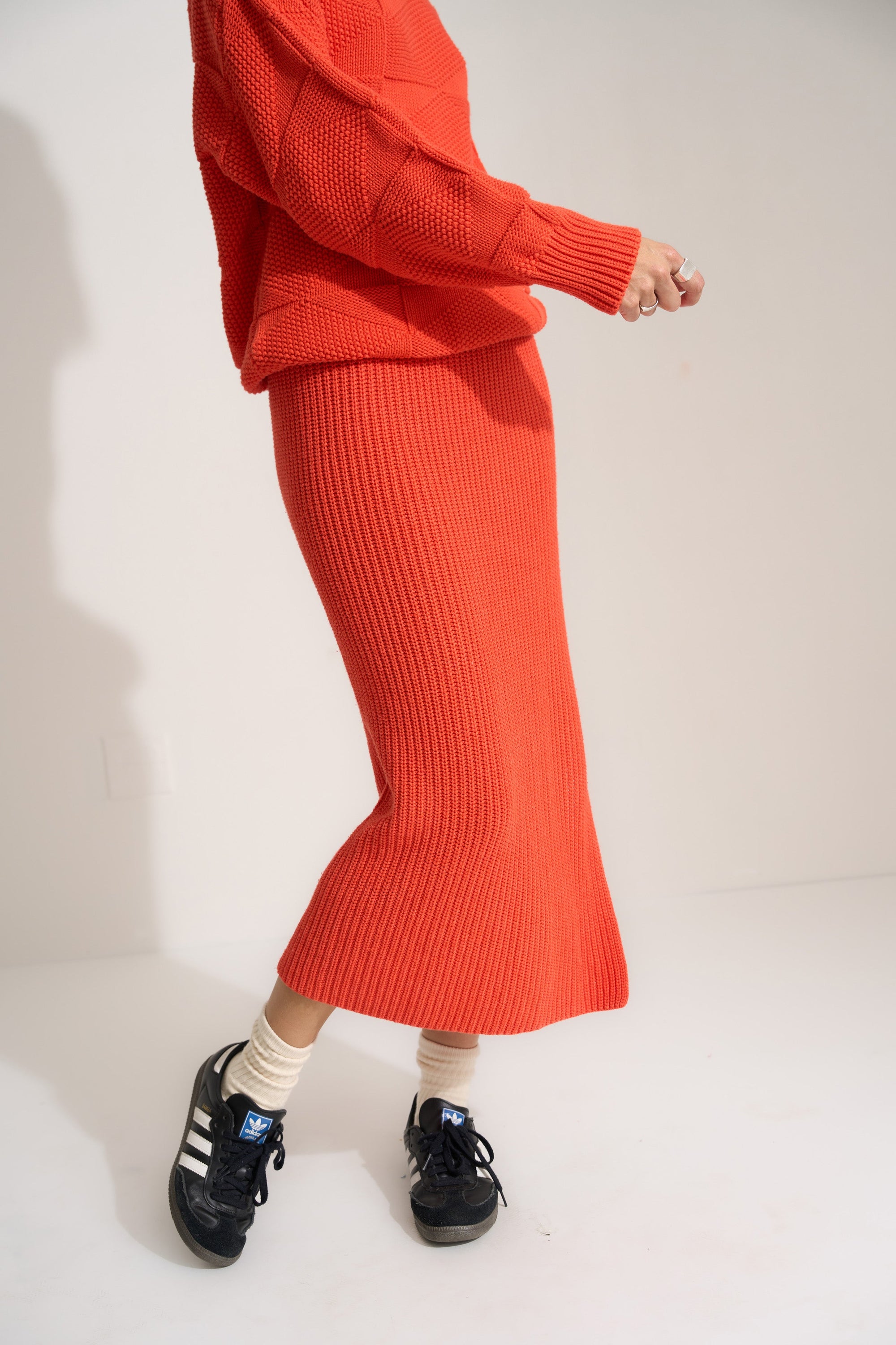 Callahan Knitwear - Jada Midi Skirt - Tomato -