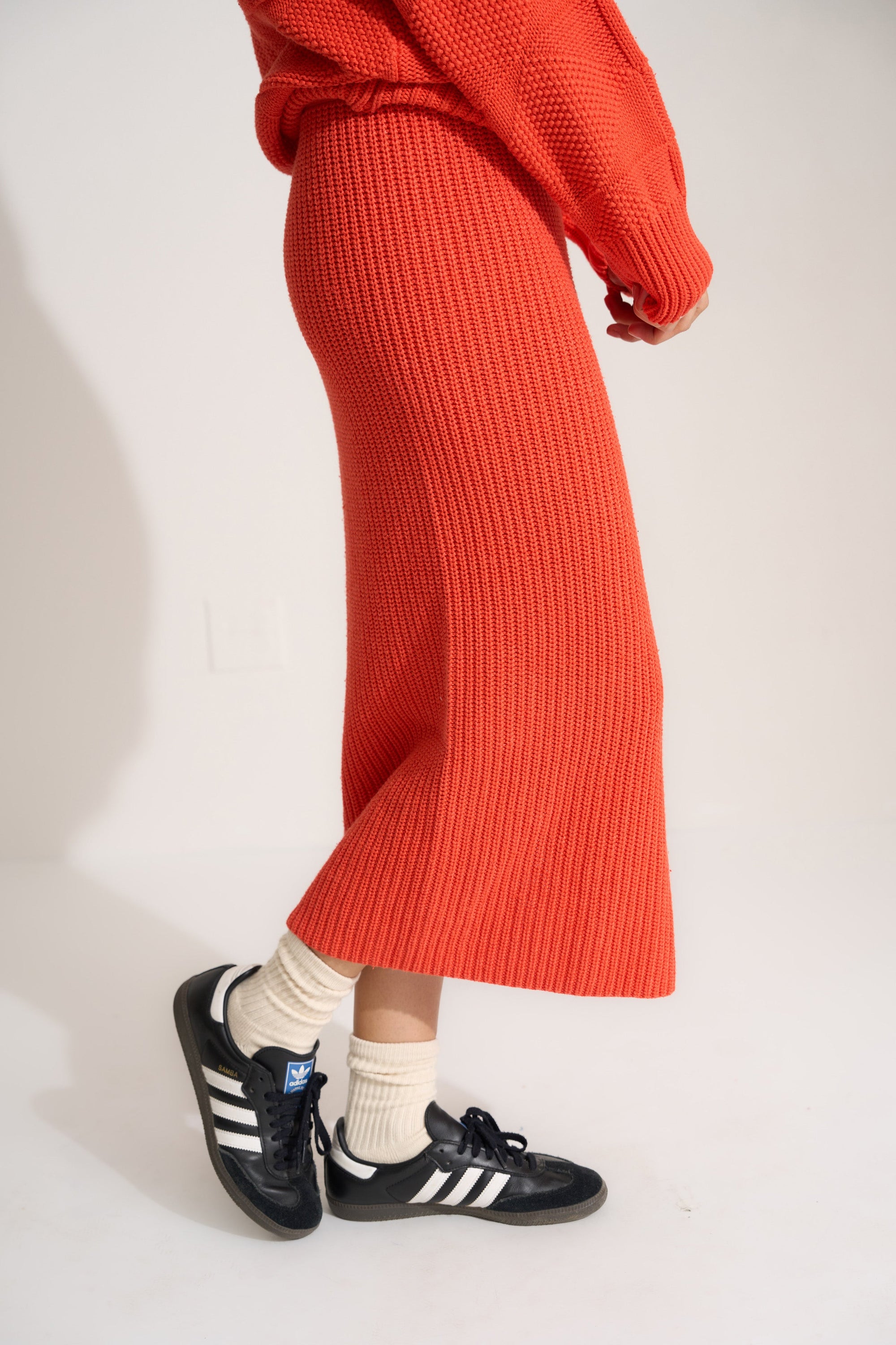 Callahan Knitwear - Jada Midi Skirt - Tomato -