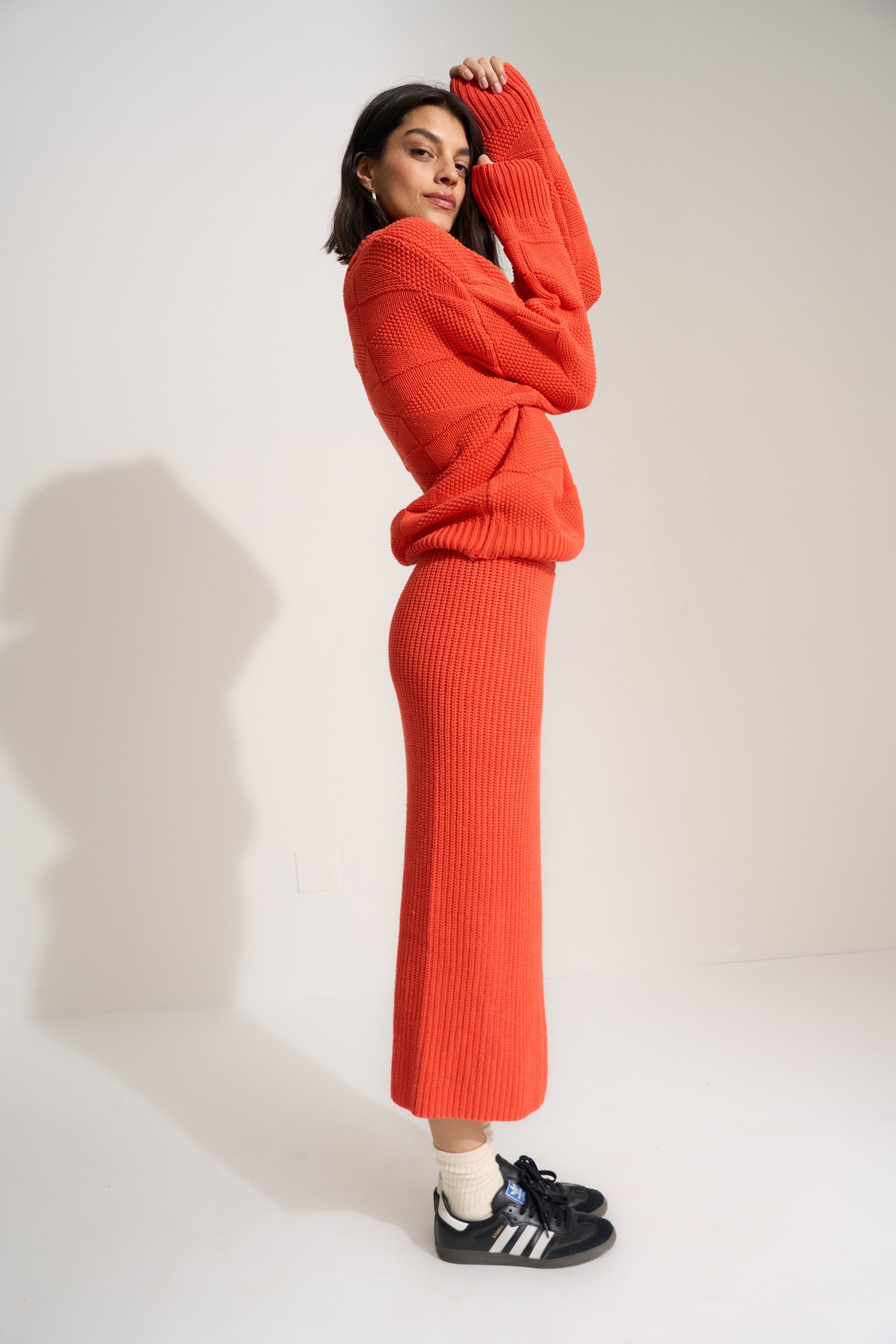 Callahan Knitwear - Jada Midi Skirt - Tomato -