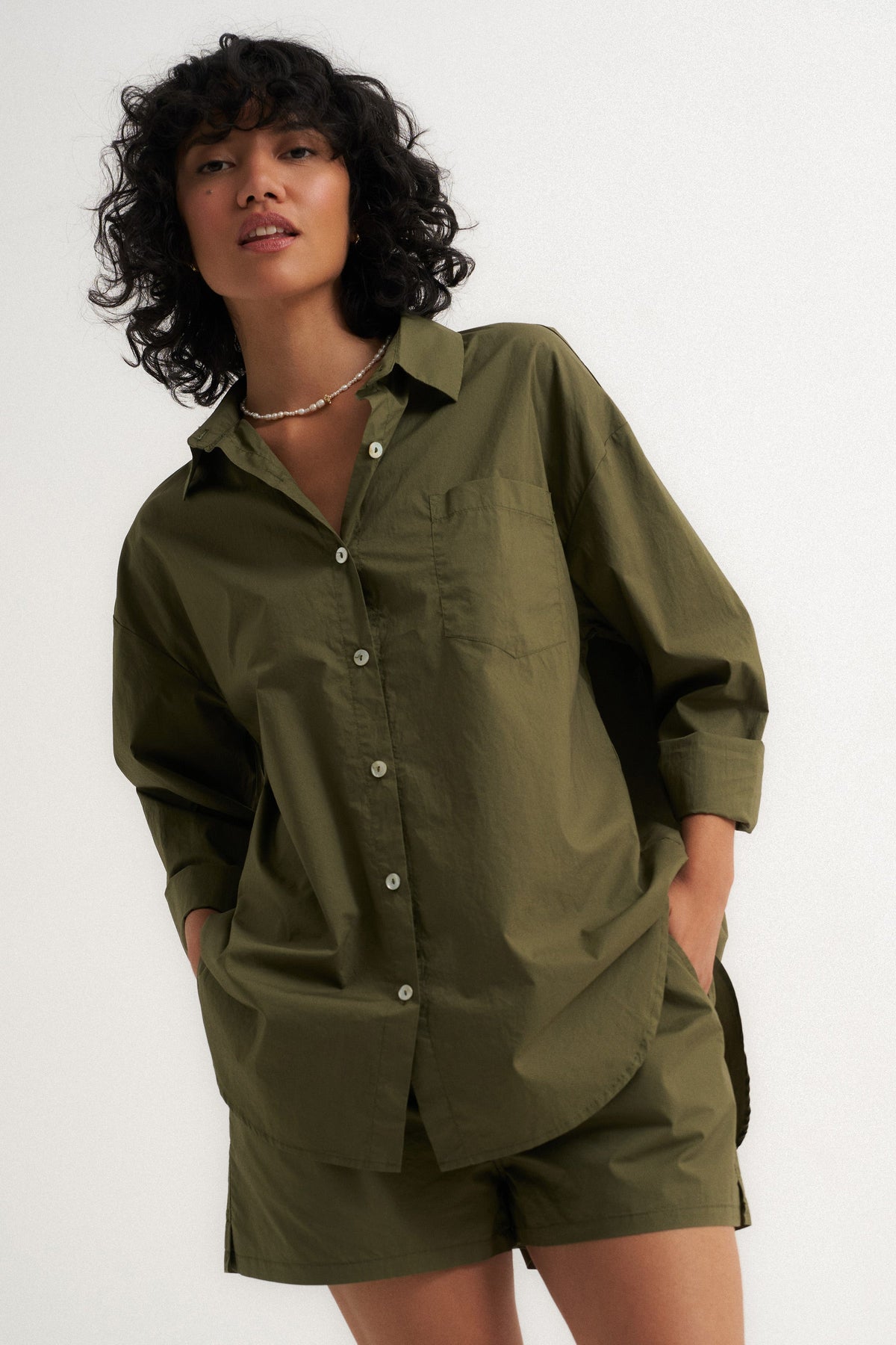 The Poplin Boxer Short - Olive