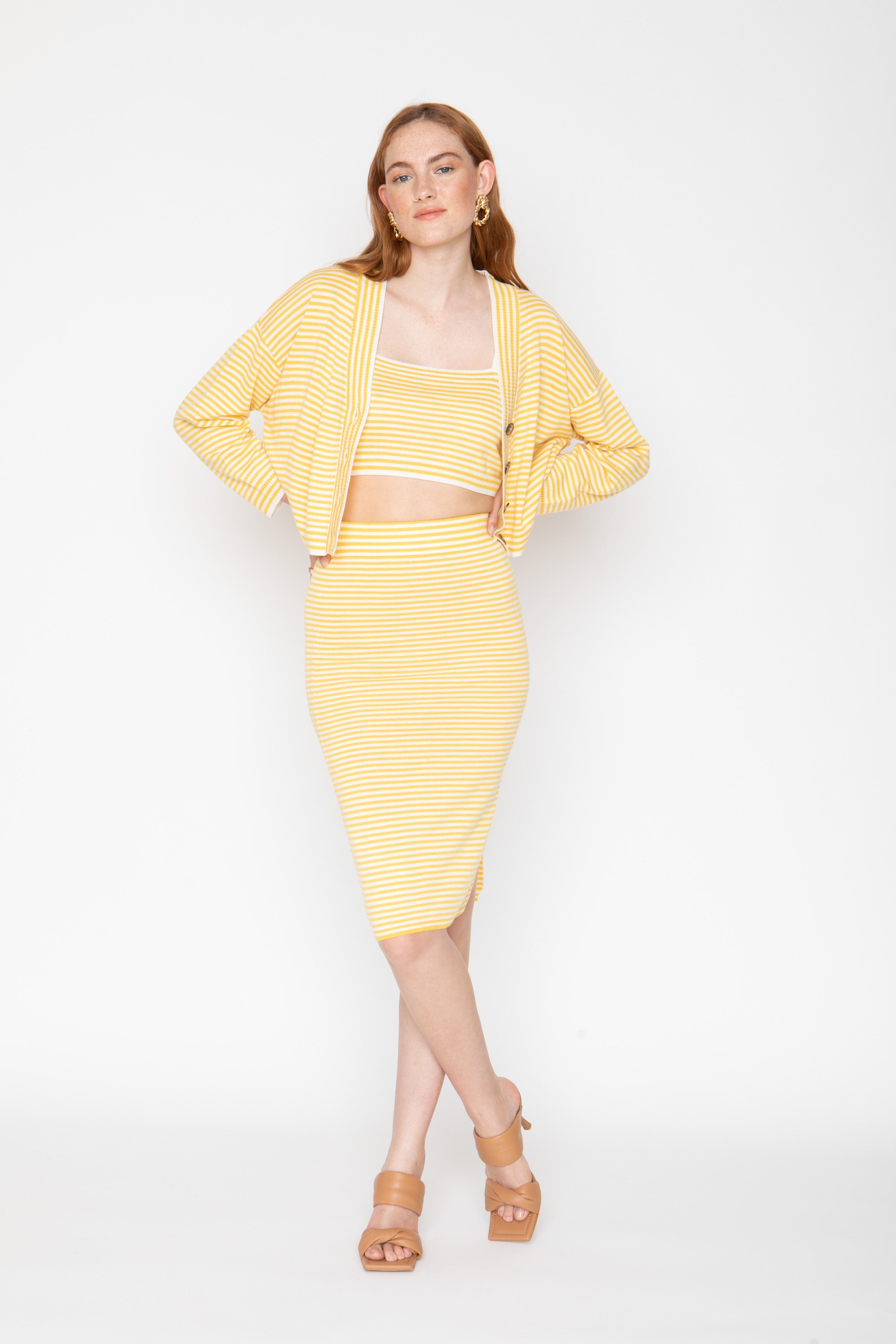 Genny Midi Skirt - Yellow
