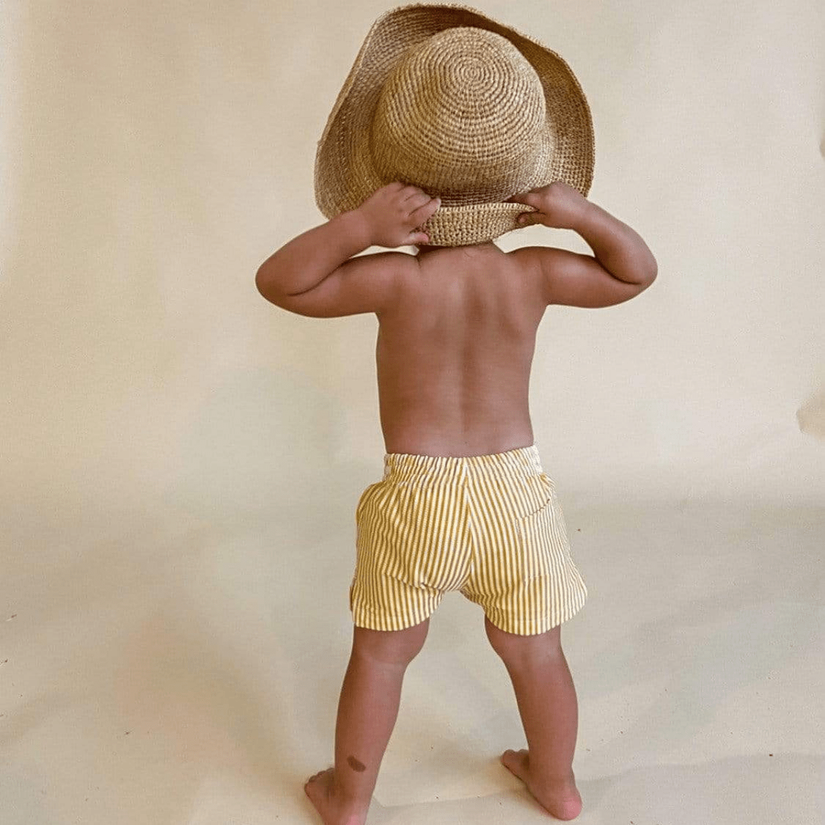 Montce - Canary Stripe Mini Swim Trunk -