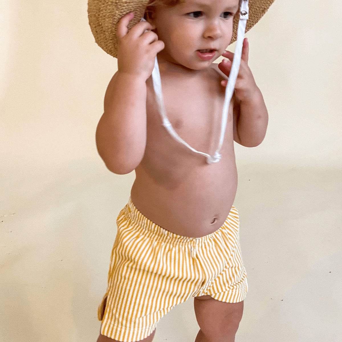 Montce - Canary Stripe Mini Swim Trunk -