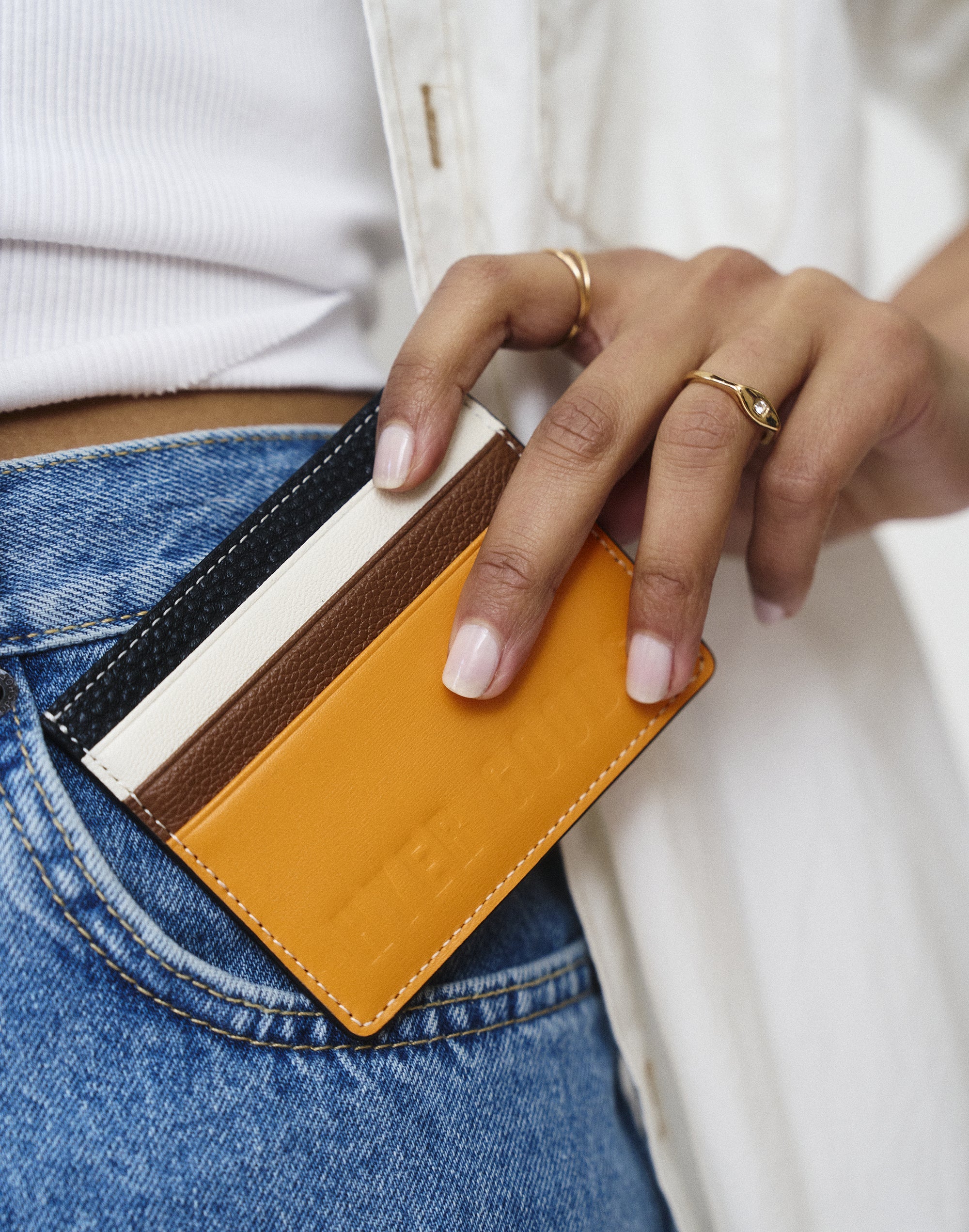 Luxe Card Wallet - Neon Orange Color Block