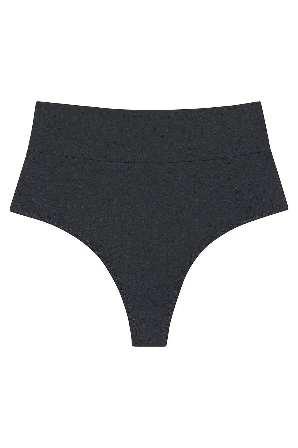 Montce - Charcoal Full Coverage High Rise Bikini Bottom -