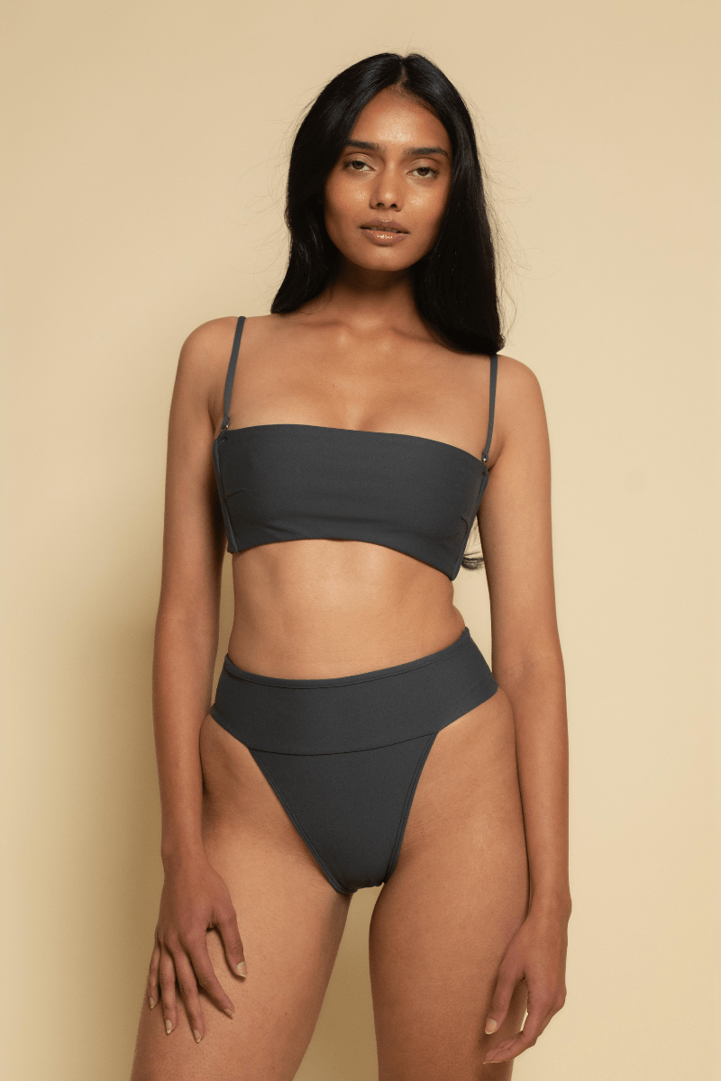 Montce - Charcoal Tamarindo Binded Bikini Bottom -