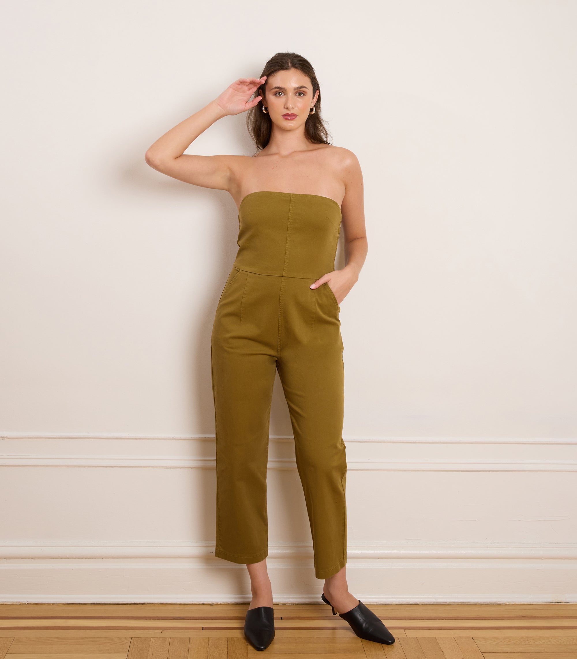 Loup - Beverly Strapless Jumpsuit - Chartreuse -