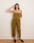 Beverly Strapless Jumpsuit - Chartreuse