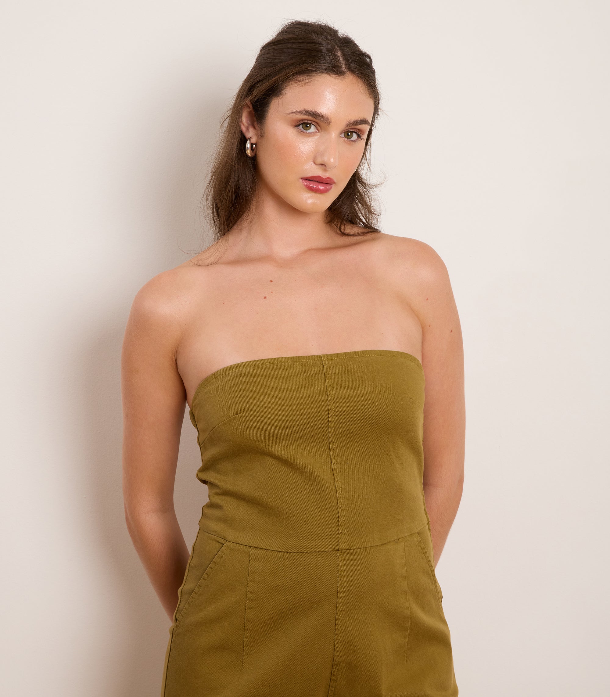 Loup - Beverly Strapless Jumpsuit - Chartreuse -