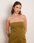 Beverly Strapless Jumpsuit - Chartreuse