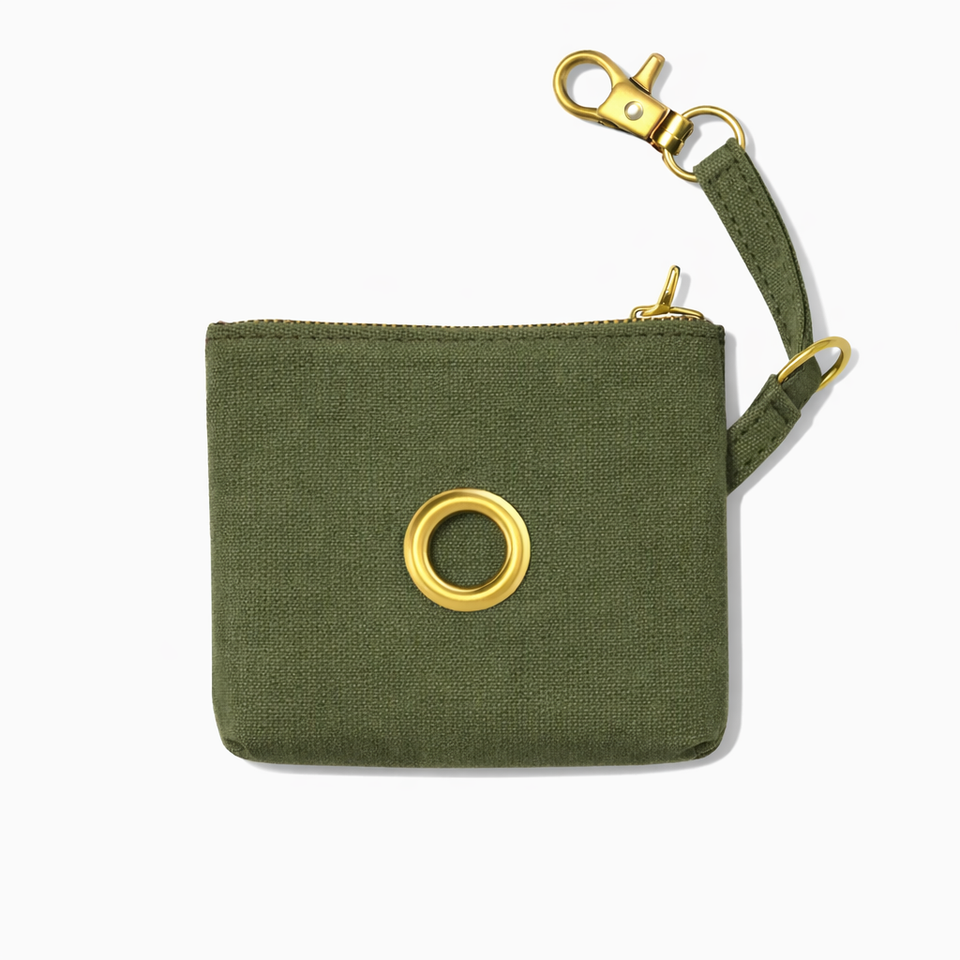 Found My Animal - Cotton Canvas Poop Bag Pouch - Olive -