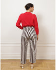Amelia Barrel Trousers - Chestnut Stripe