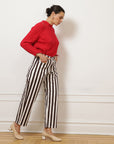 Amelia Barrel Trousers - Chestnut Stripe