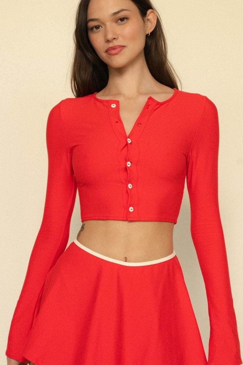 Montce - Cherry Button Down Cardi -