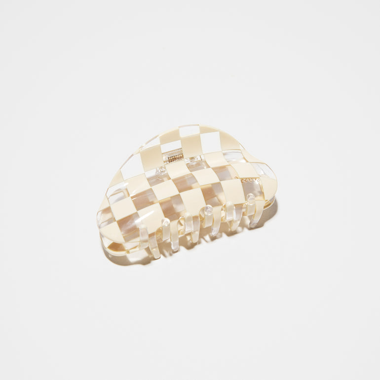 Imperfect Checker Claw - Cream/Clear