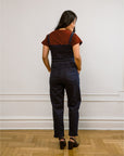 Claudia Zip Front Cropped Jumpsuit - Dark Indigo