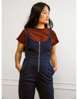 Claudia Zip Front Cropped Jumpsuit - Dark Indigo