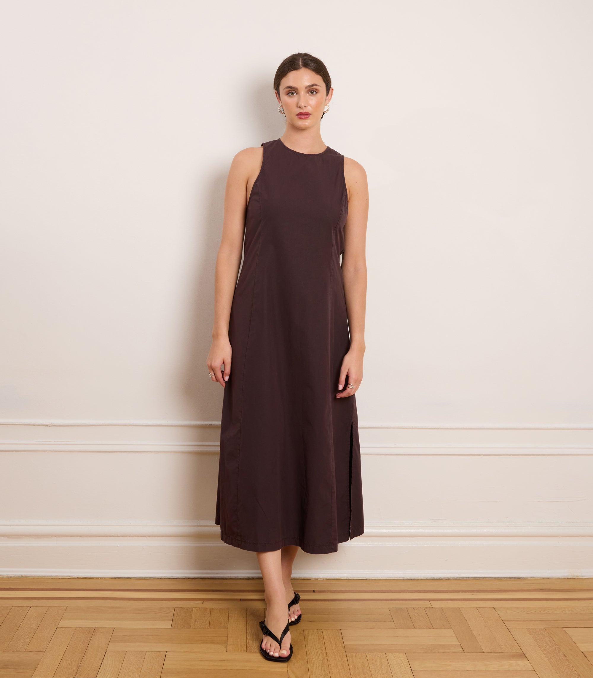 Loup - Tyler Midi Dress - Dark Cocoa -