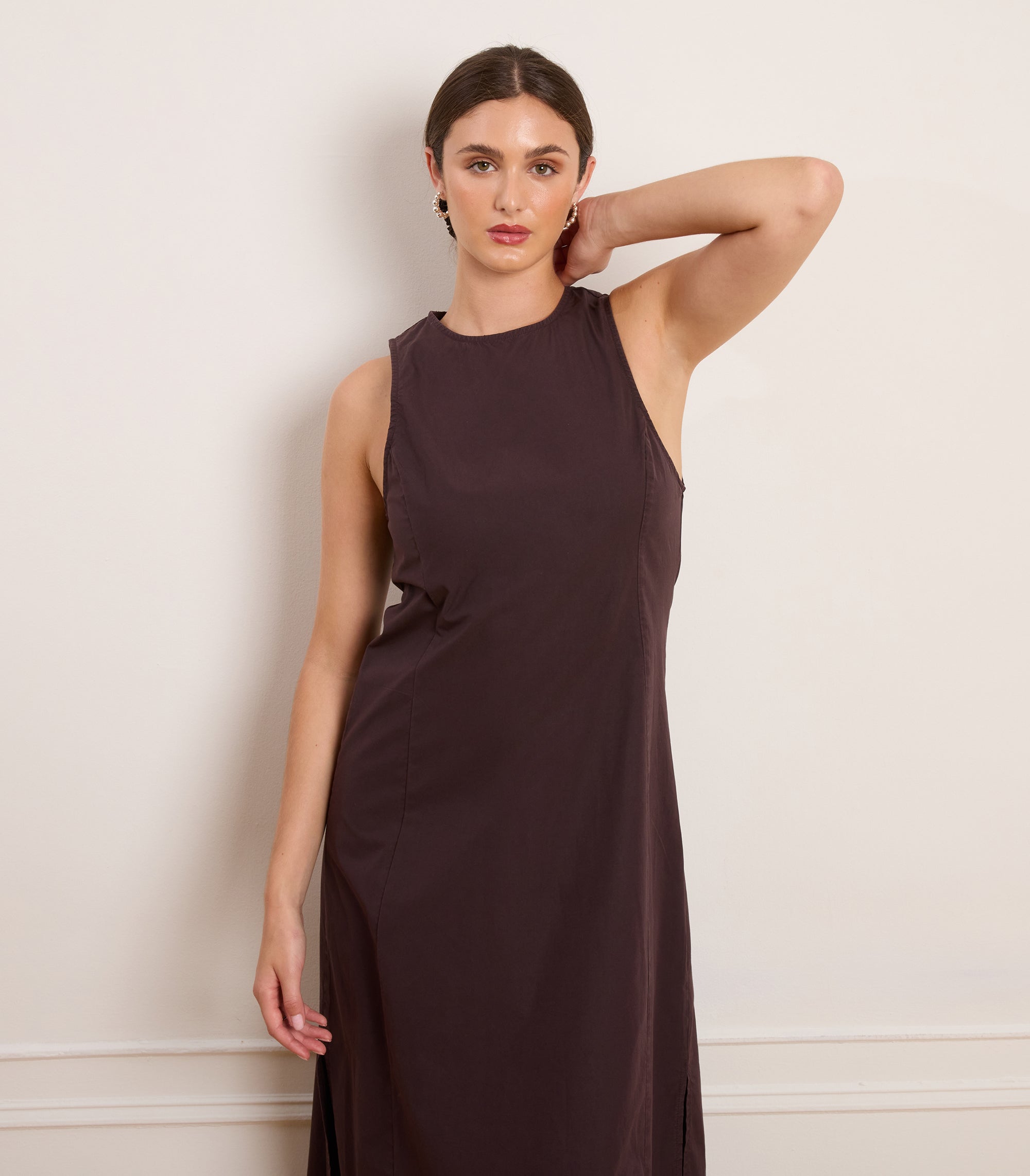 Loup - Tyler Midi Dress - Dark Cocoa -