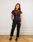 Claudia Zip Front Cropped Jumpsuit - Dark Indigo