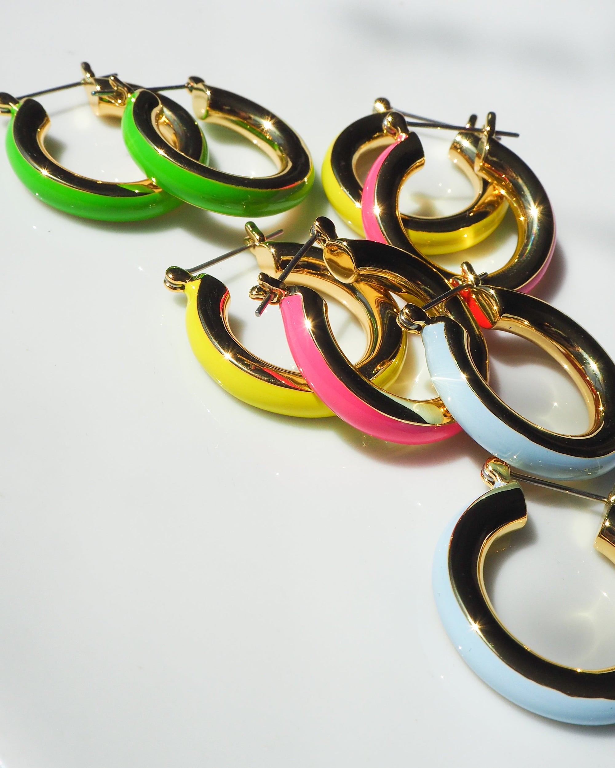 Luv Aj - Stripe Baby Amalfi Hoops - Bright Green/Gold -