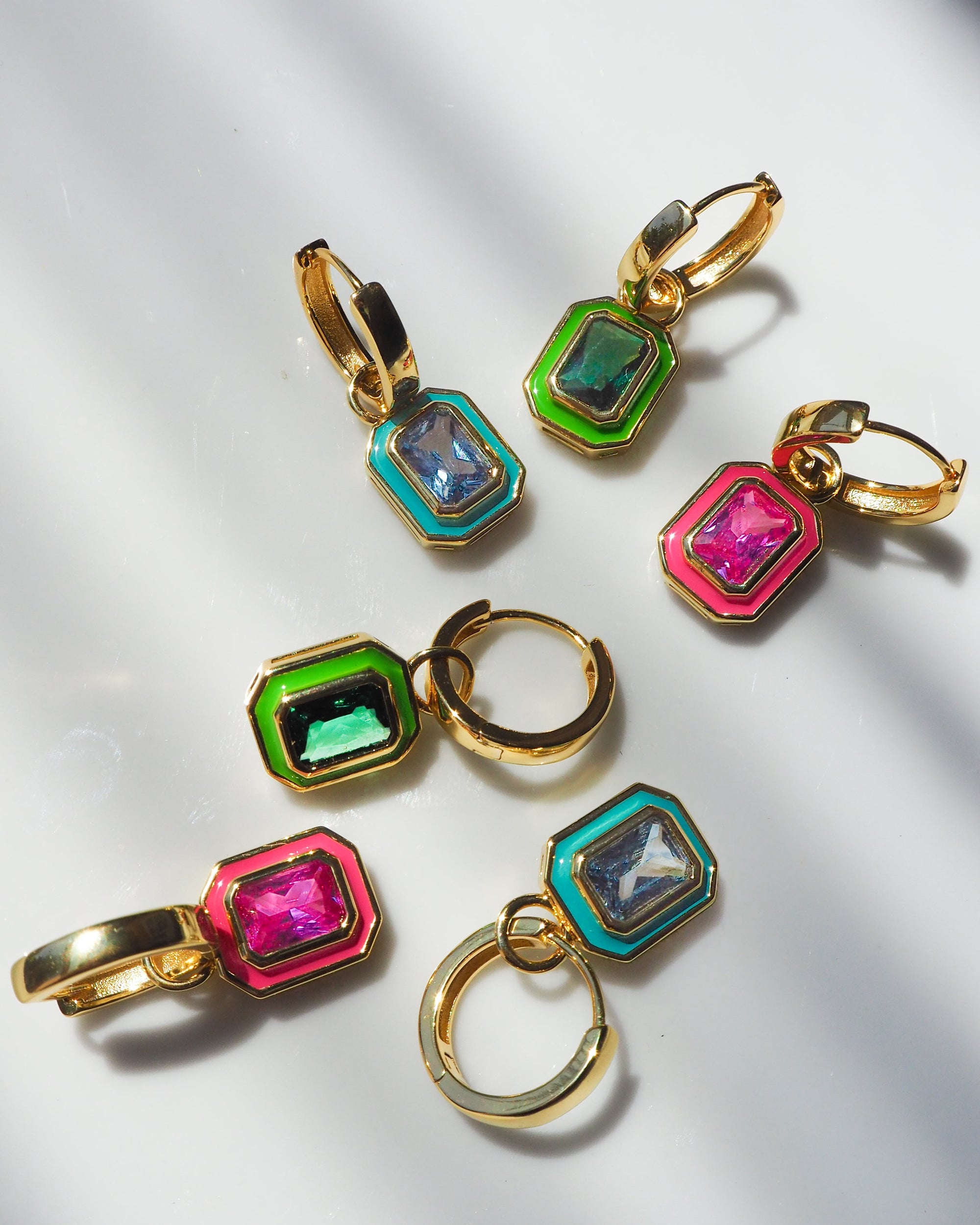 Luv Aj - Bezel Huggies- Hot Pink & Gold -