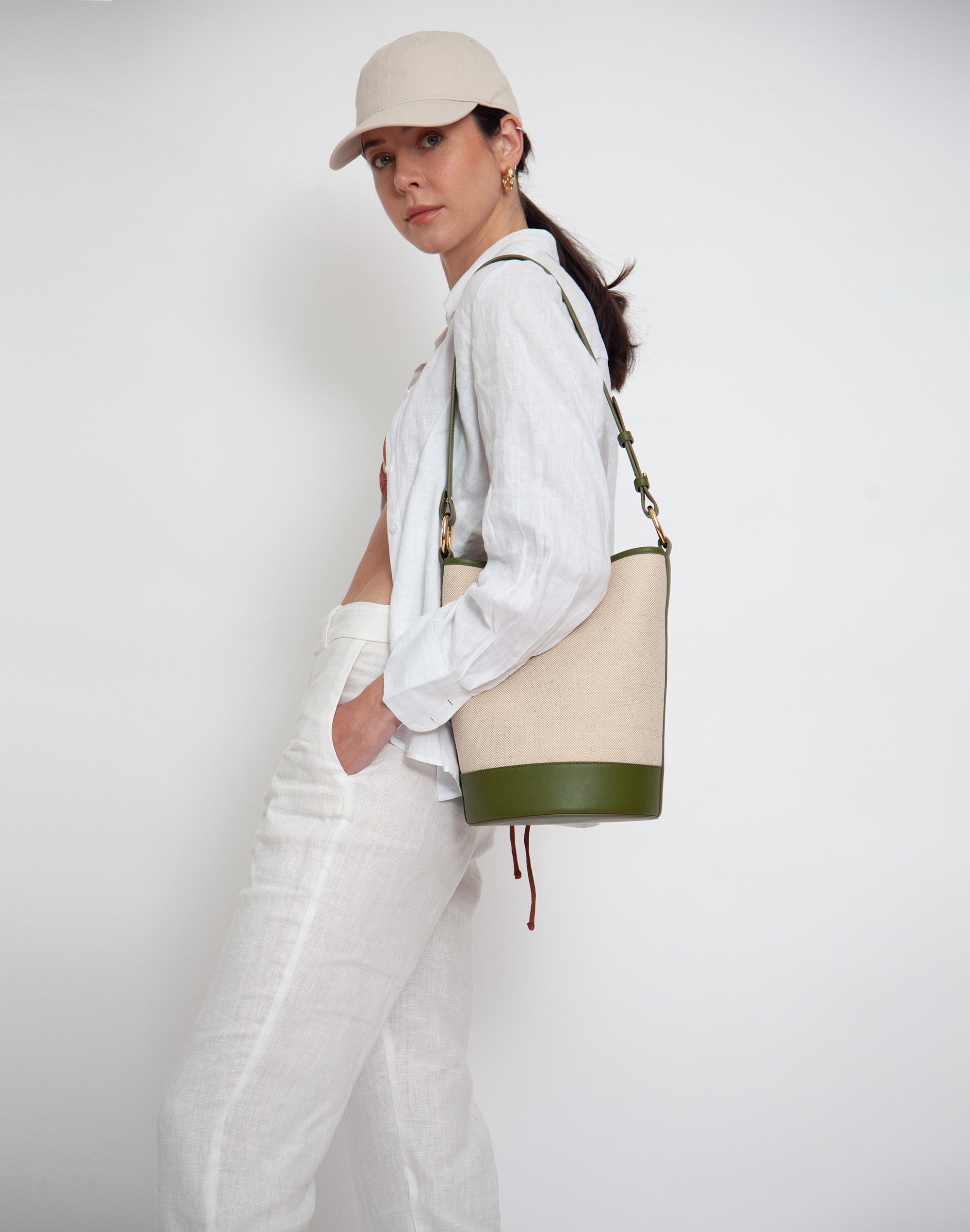 Canvas Convertible Bucket Bag