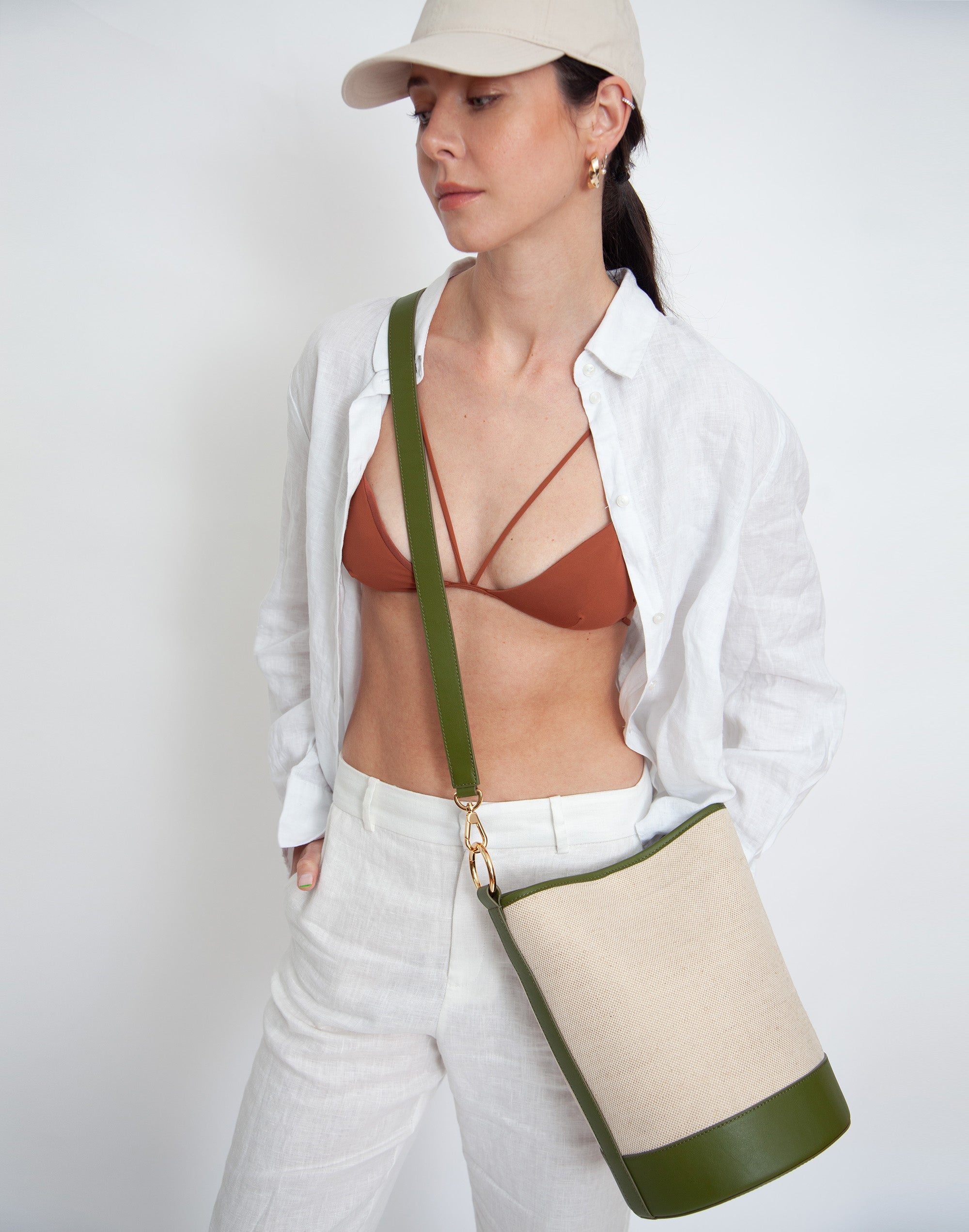 Canvas Convertible Bucket Bag