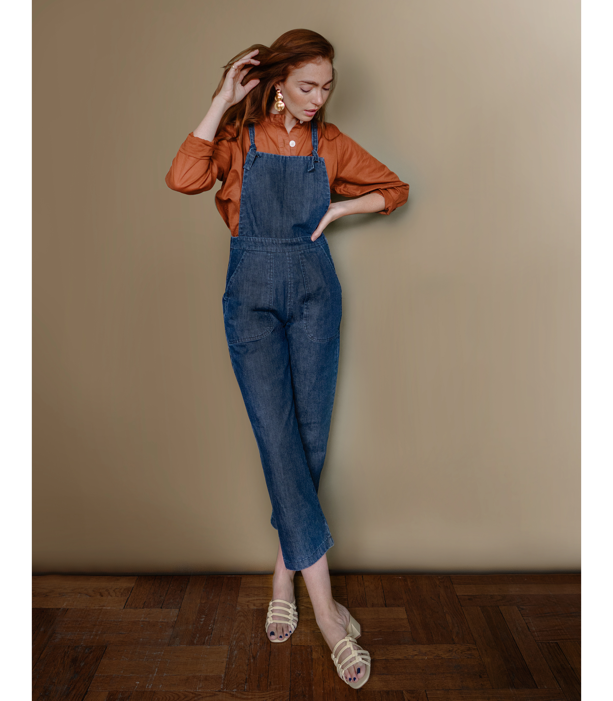 Knot Overalls in Dark Indigo Cotton Denim | Loup