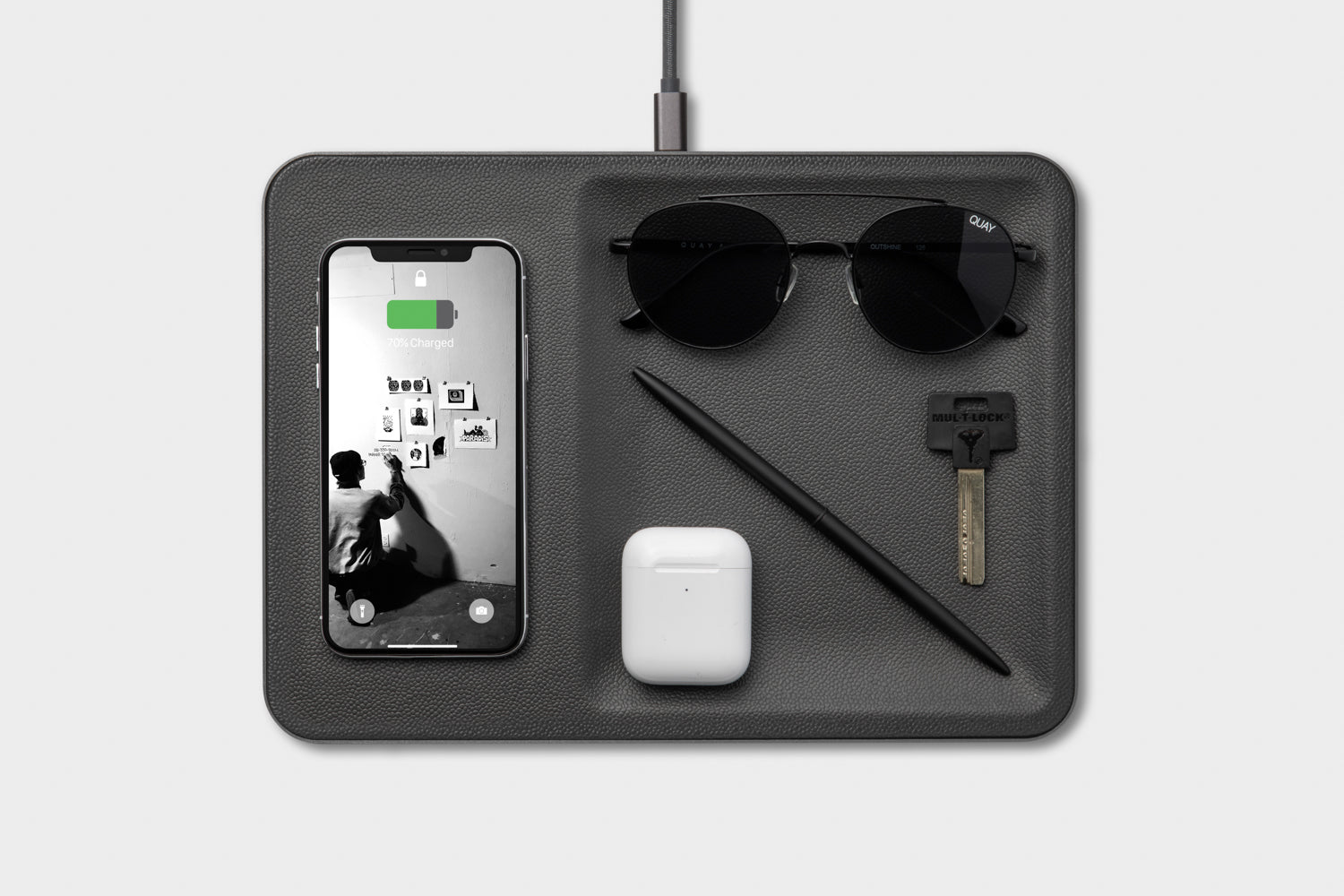 Courant - Catch 3 Classic Charging Tray - Ash -