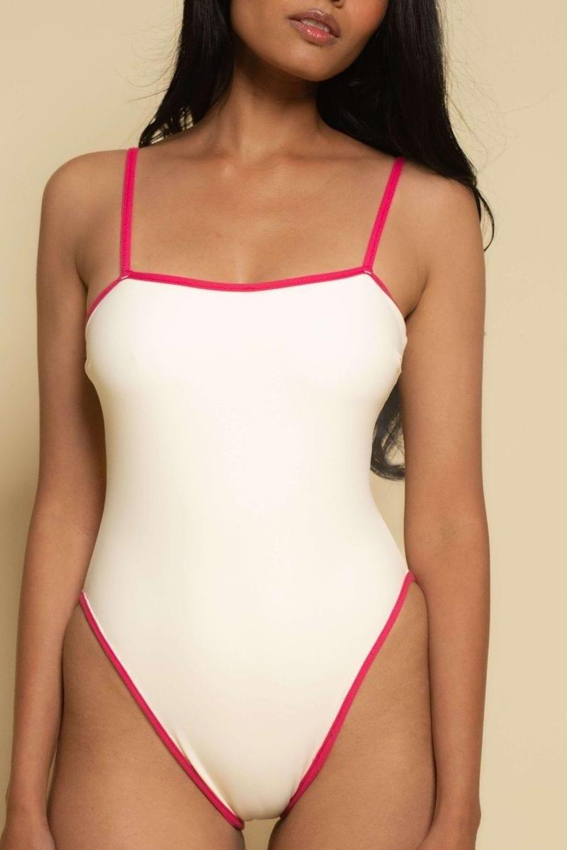 Montce - Cream Raspberry Binded Jacelyn One-Piece -