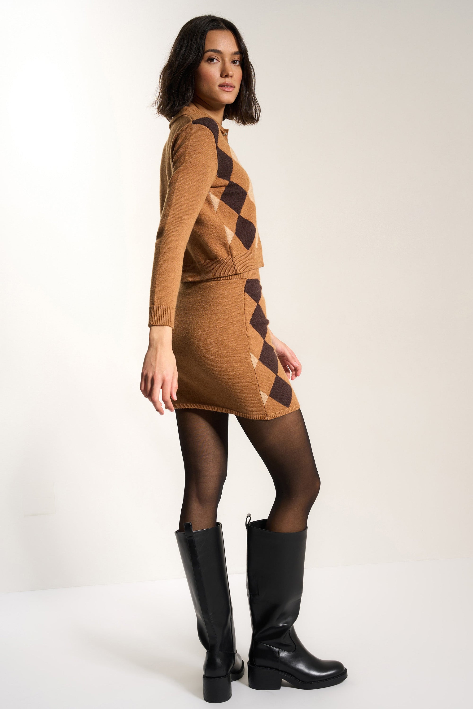 Callahan Knitwear - Dawn Mini Skirt - Chocolate -