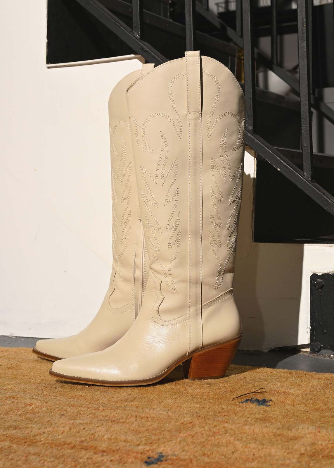 Agency Cowboy Boots - Ivory