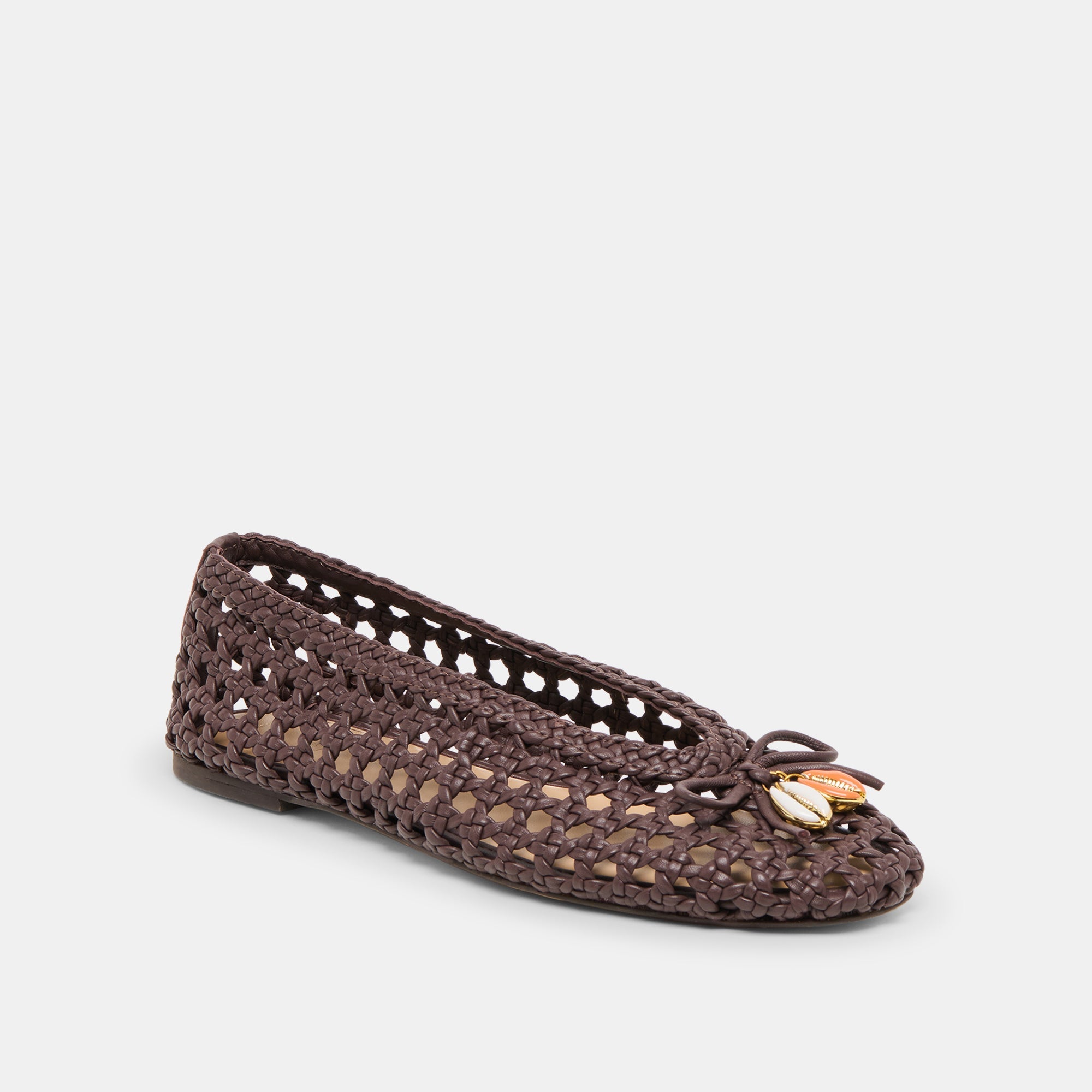 Dolce Vita - Cason Ballet Flats - Dark Brown Woven Leather -