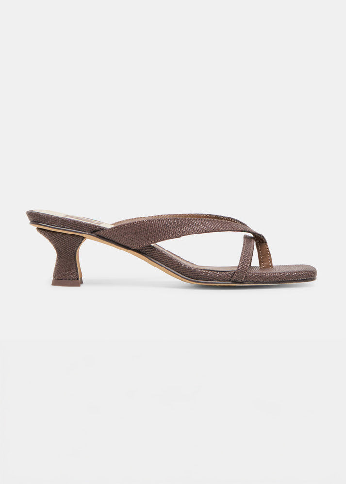 Brevel Heels - Chocolate Raffia